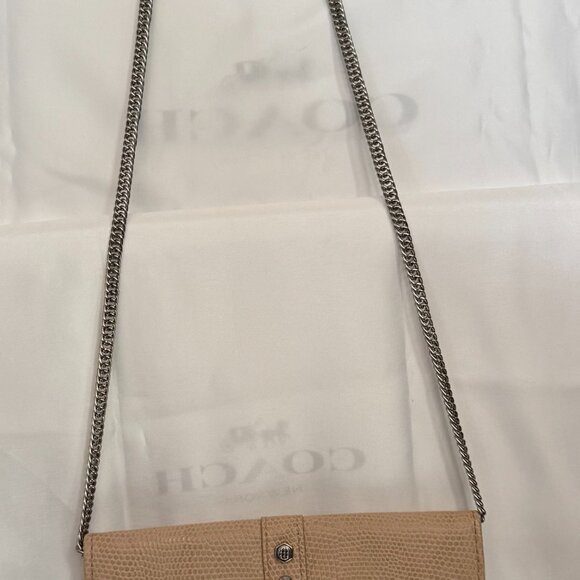 Danielle Nicole Envelope Crossbody Tan Faux Leather Studded with Chain Strap - Picture 8 of 13